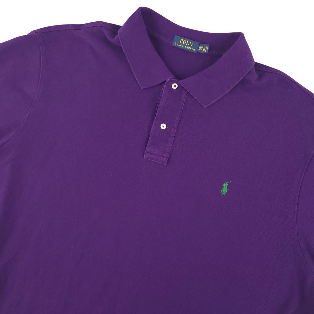 Polo Ralph Lauren Polo Shirt Mens 4XLT Tall Purple Solid Cotton Pony Logo Top